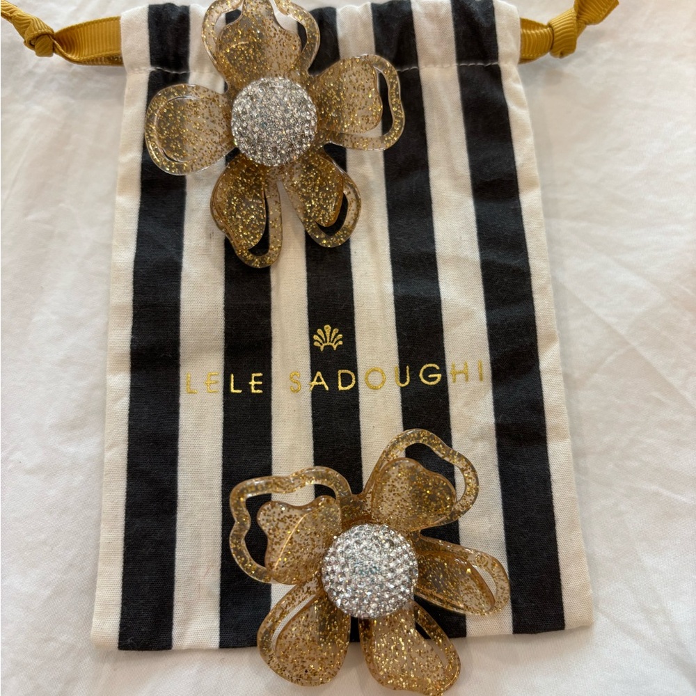 Lele Sadoughi Gold Flower Earrings